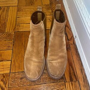 Vince Tan Suede Ankle Boots